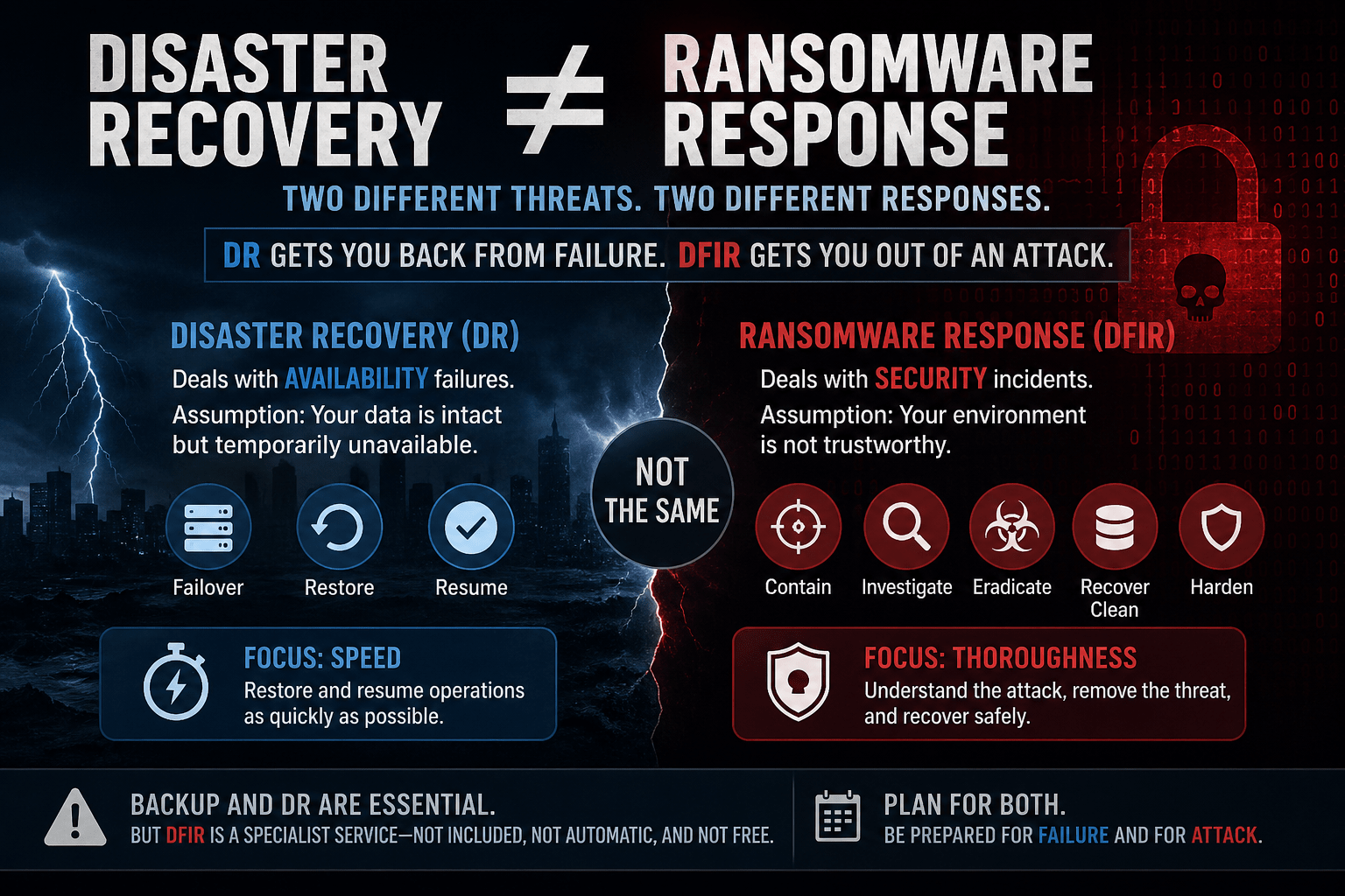 Disaster Recovery Won’t Always Save You from Ransomware: Why DFIR Is a Separate Service