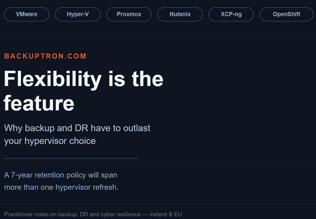 Flexibility Is the Feature: Why Backup and DR Have to Outlast Your Hypervisor Choice