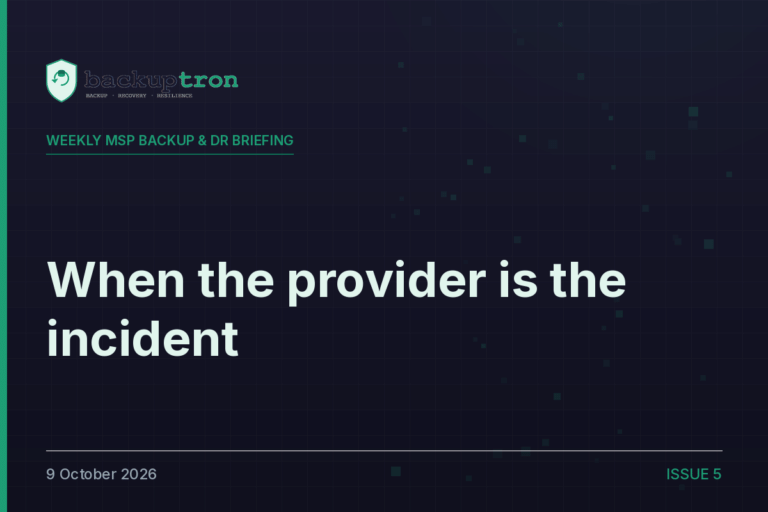BDRaaS Briefing: When the Provider Is the Incident