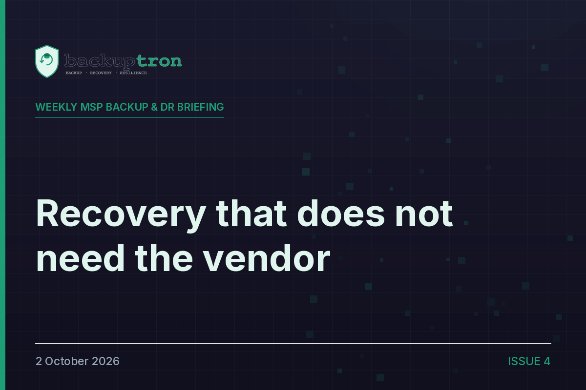 BDRaaS Briefing: Recovery That Does Not Need the Vendor